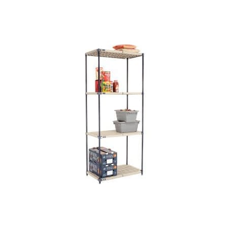 Global Equipment Nexel   , Nexelite reg  , 4 Tier, Vented Plastic Mat Shelving Unit, 36"W x 21"D x 86"H PM21368N